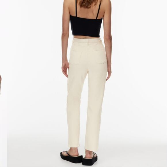Aritzia Wilfred Free Melina High Rise Straight Leg Pant Cream Ecru Size 8 - Picture 4 of 14
